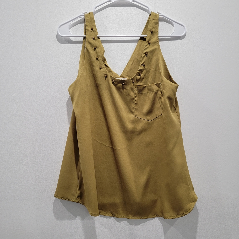 Love Riche Olive Green Tank Top Size S